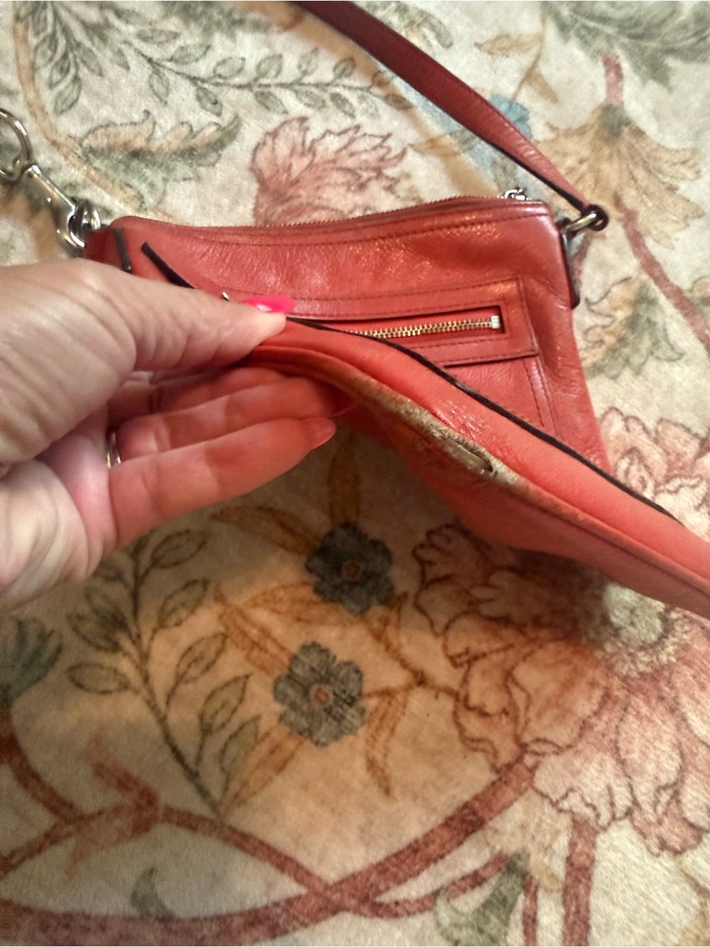 Coach Red Leather Crossbody Bag with Front Zip Pocket - Picture 4 of 11